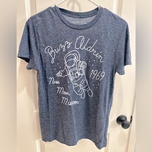 Blue Graphic T-Shirt with Astronaut Design